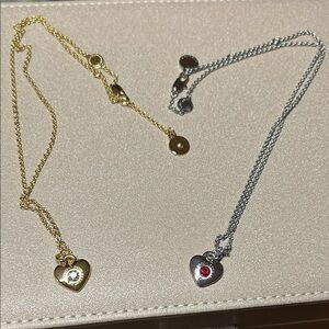 Kate Spade Gold and Silver Heart Pendant Necklaces
